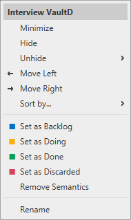 Column context menu